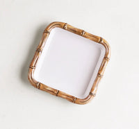 VIDA Bamboo Napkin Holder | White and Natural