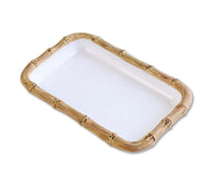 VIDA Bamboo Guest Towel Holder | White and Natural