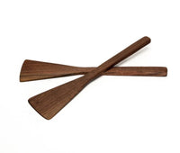Wood Skyline Salad Servers | Large Walnut
