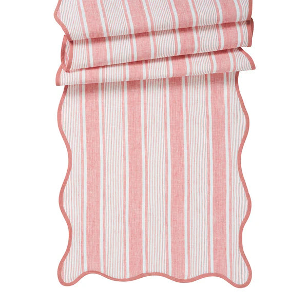 Cabana Stripe 18" x 90" Table Runner | Coral