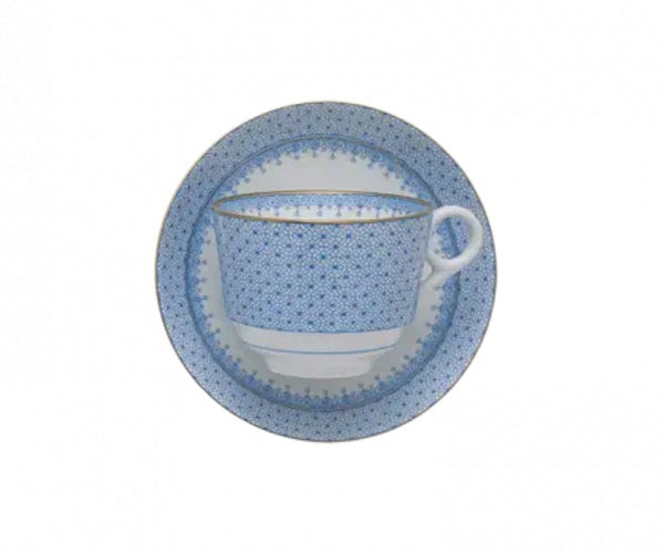 Cornflower Lace Tea Cup & Saucer | Blue