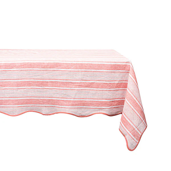 Cabana Stripe 60" x 120" Tablecloth | Coral