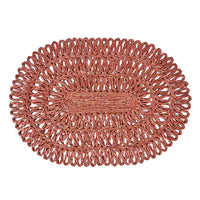 Straw Loop Oval Placemat | Coral