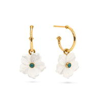Mermaid Garden Hoop Earrings With Flower Charm