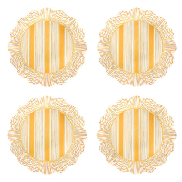 Cabana Stripe Melamine Dessert/Salad Plate Set/4 | Sunshine