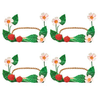Meadow Walk Raspberries Place Card Holder Set/4 | Multi