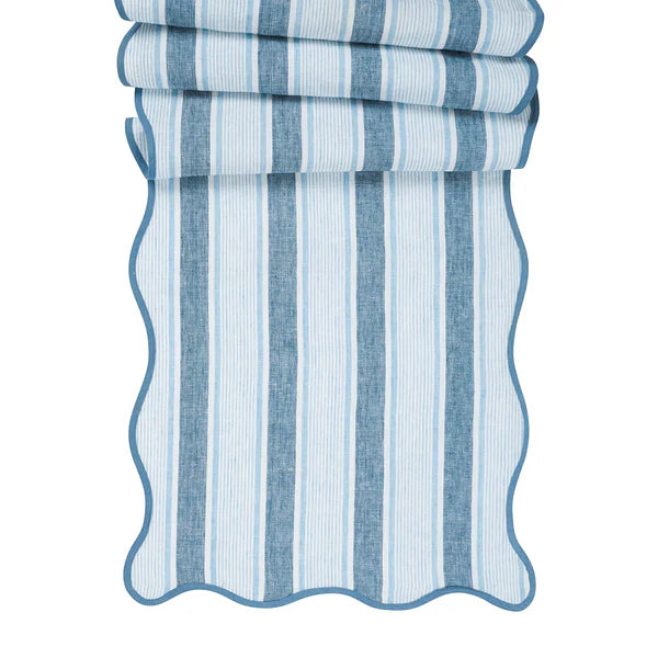 Cabana Stripe 18" x 90" Table Runner | Ocean