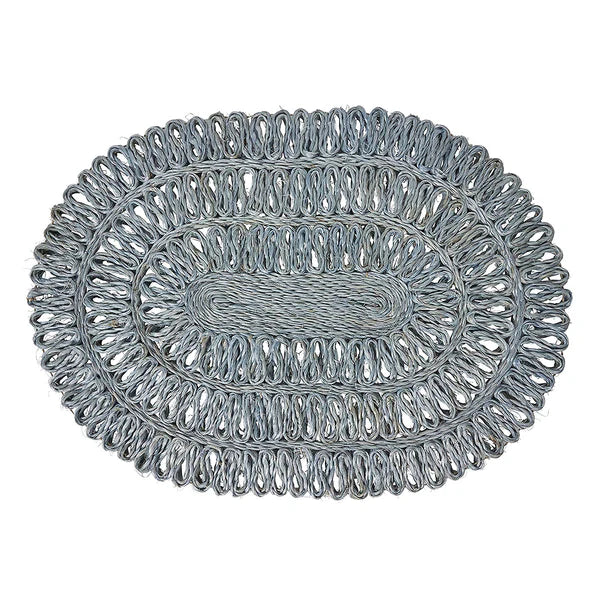Straw Loop Oval Placemat | Chambray