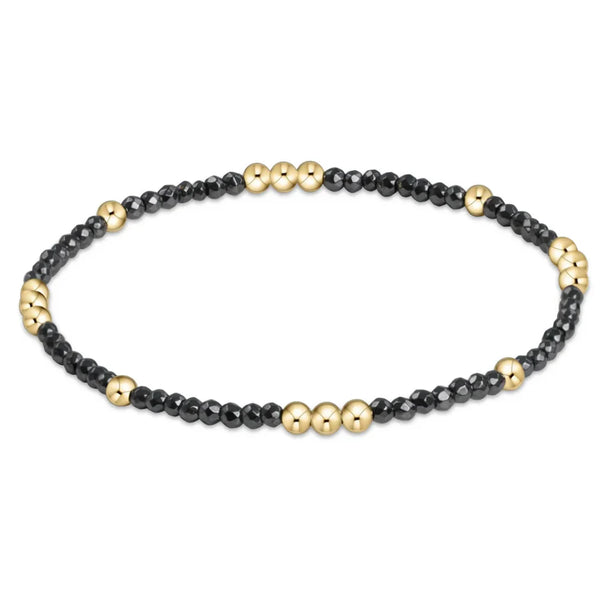 Worthy Pattern 2mm Bead Bracelet - Faceted Hematite