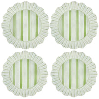 Cabana Stripe Melamine Dinner Plate Set/4 | Seagrass