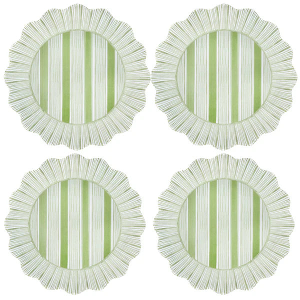 Cabana Stripe Melamine Dinner Plate Set/4 | Seagrass