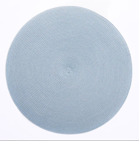 Two-Toned Silver Braid Placemat | Silver/Aqua