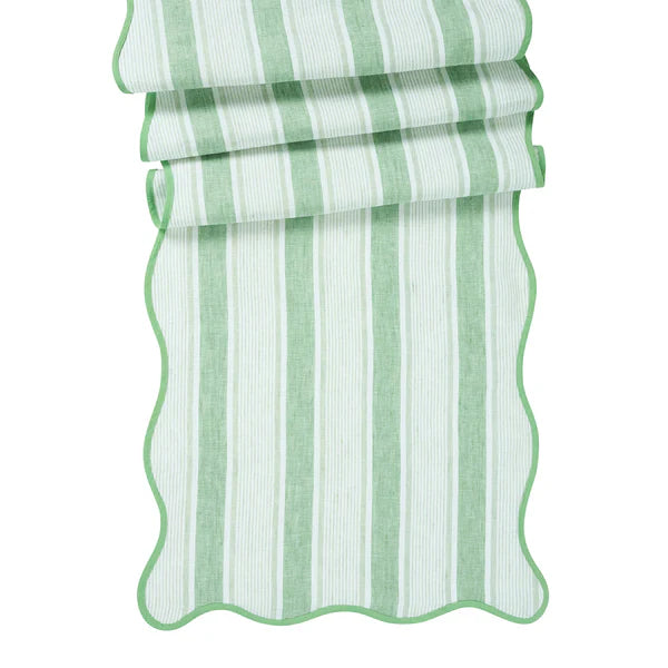 Cabana Stripe 18" x 90" Table Runner | Seagrass