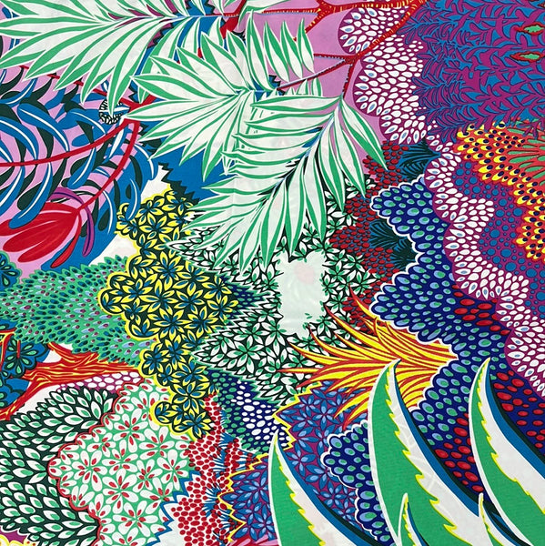 Tropical Print Scarf - Royal/Magenta