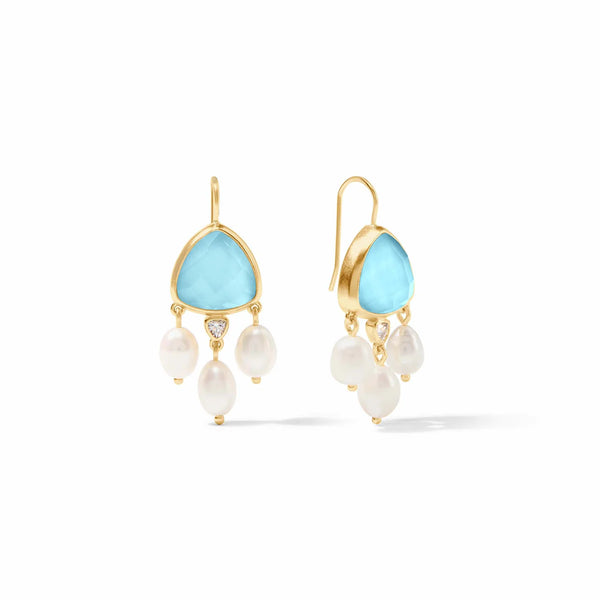 Aquitaine Chandelier Earrings | Iridescent Capri Blue