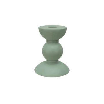 Sage Bobbin Candle Stick- 10 cm