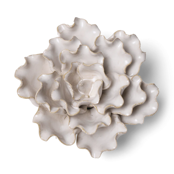 Coastal Ceramic Flower Ivory Sea Lettuce Medium