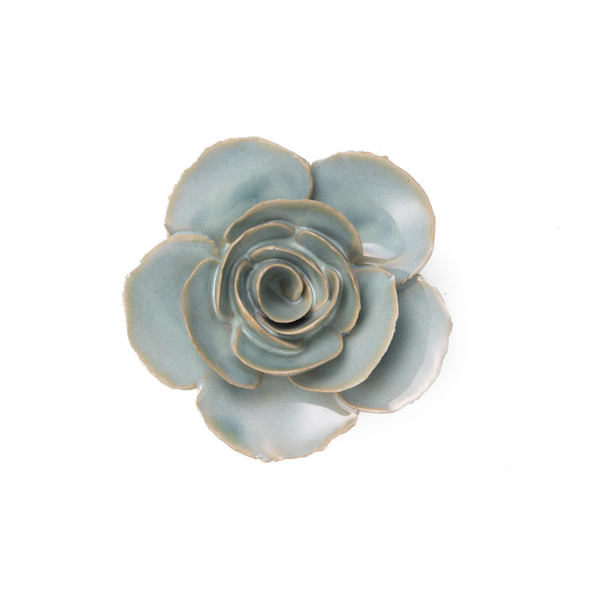 France Ceramic Flower Teal Ranunculus