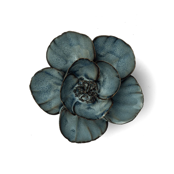 France Ceramic Flower Blue Grey Lotus