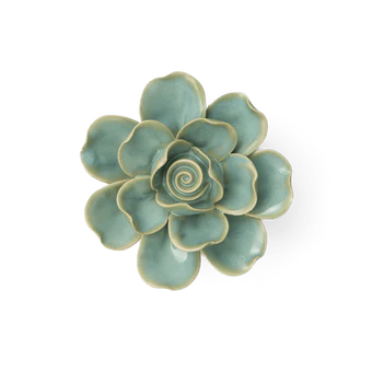 France Ceramic Flower Teal Gardenia