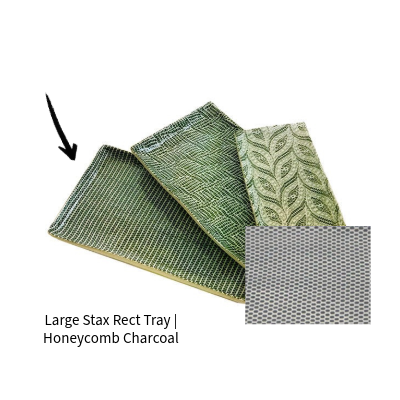 Large Stax Rect Tray | Honeycomb Charcoal