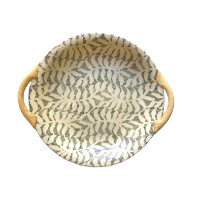 13" Round Tray w/ Handles | Fern Charcoal