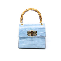 Leather Handbag/Bamboo Handle