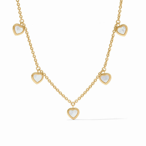 Heart Pearl Delicate Charm Necklace