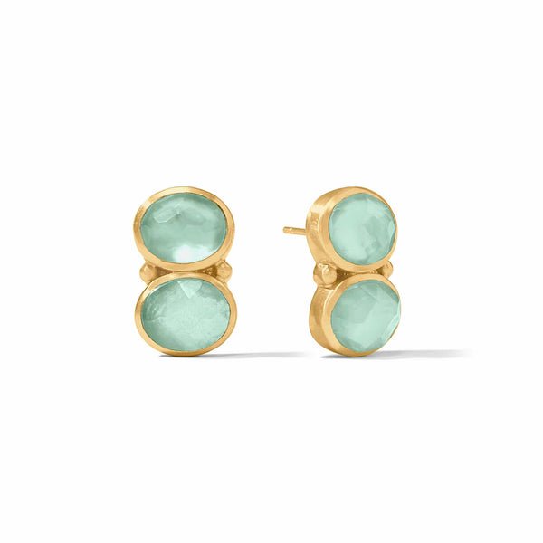 Honey Duo Earrings | Iridescent Aquamarine Blue
