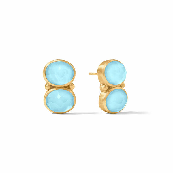 Honey Duo Earrings | Iridescent Capri Blue