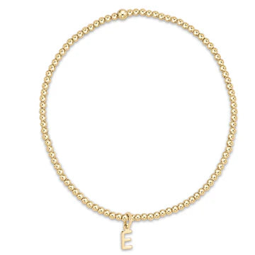 Classic Gold 2mm Bead Bracelet - Respect Gold Charm C