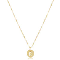 16" Necklace Gold - Respect small Gold Disc R