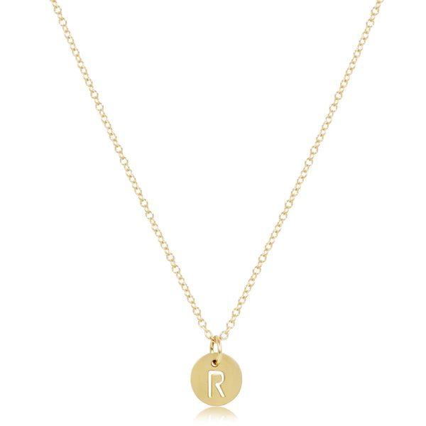 16" Necklace Gold - Respect small Gold Disc R