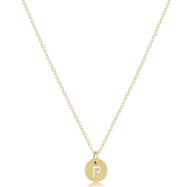 16" Necklace Gold - Respect Small Gold Disc P