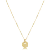 16" Necklace Gold- Respect Small Gold Disc T