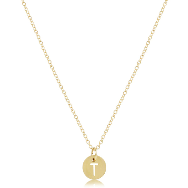 16" Necklace Gold- Respect Small Gold Disc T