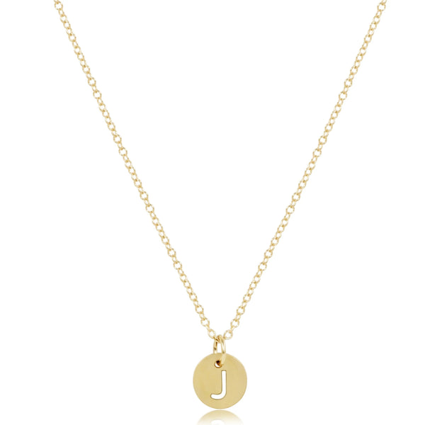 16" Necklace Gold - Respect Small Gold Disc J