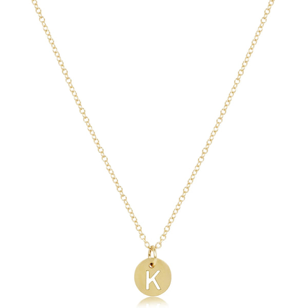 16" Necklace Gold - Respect Small Gold Disc K