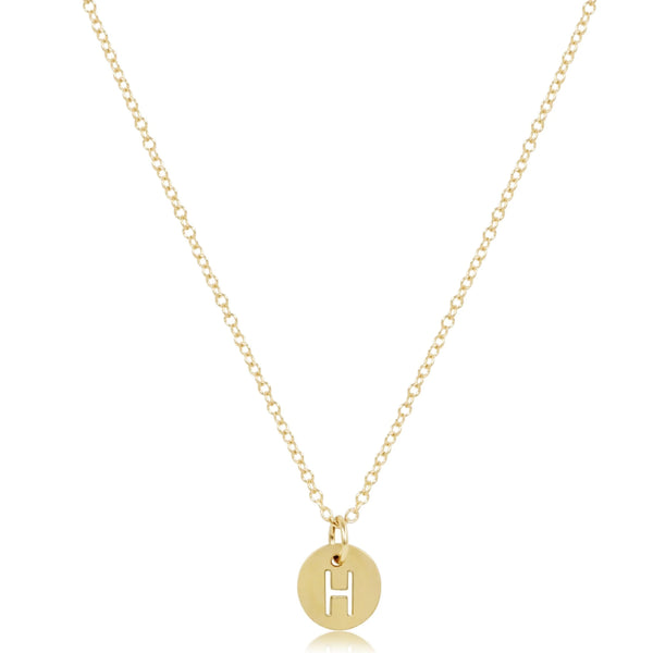 16" Necklace Gold - Respect Small Gold Disc H