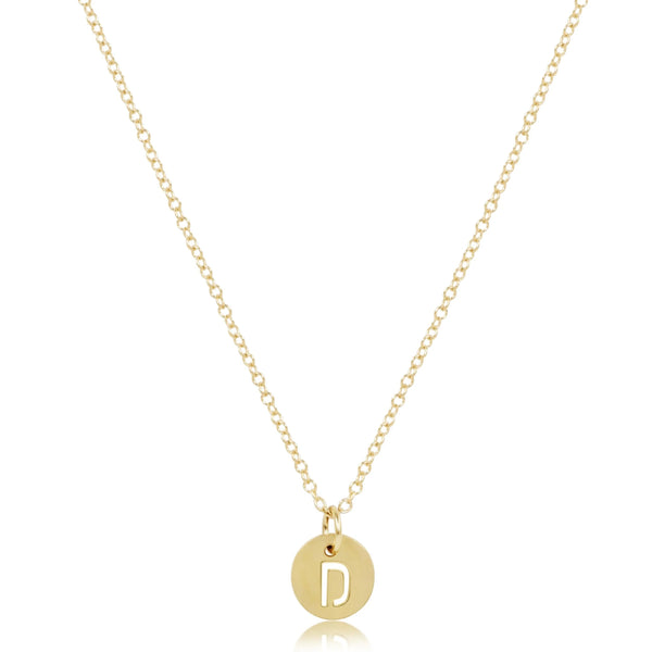 16" Necklace Gold - Respect Small Gold Disc D