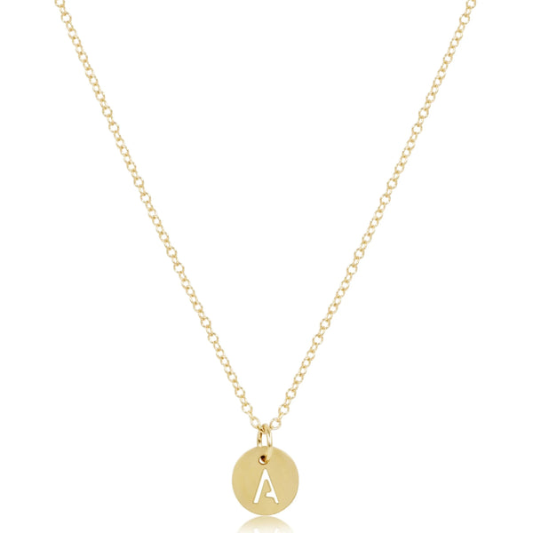 16" Necklace Gold - Respect Small Gold Disc A