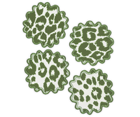 Iconic Leopard Cocktail Napkins Set of 4 | Green