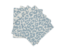 Iconic Leopard Napkin - Sky
