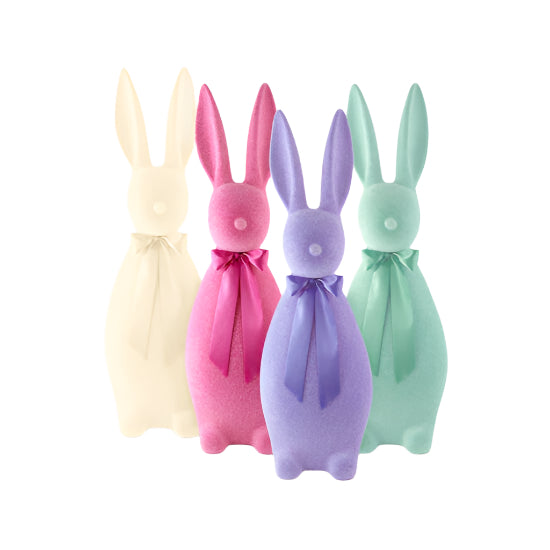 FLOCKED BUTTON NOSE BUNNY | 27"