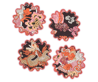 Magic Mountain Cocktail Napkins Set of 4 | Chocolate & Persimmon