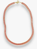 Crystal Tennis Necklace - Pink