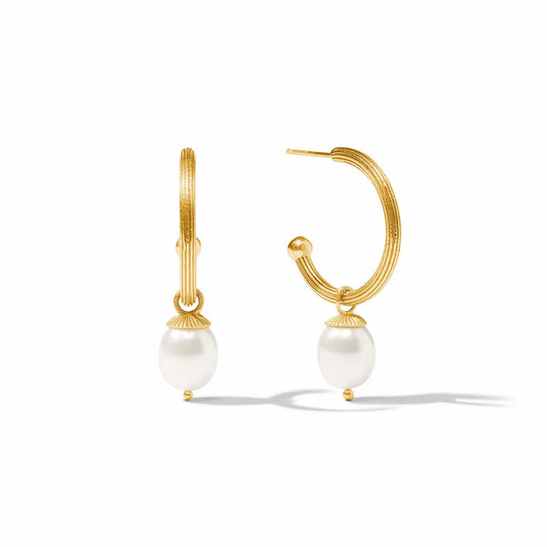 Sanibel Pearl Hoop & Charm Earrings