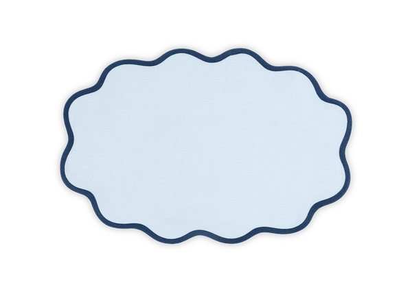 Scallop Edge Placemat | Ice Blue/Navy