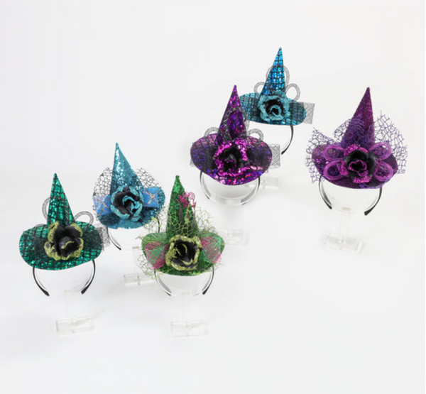 Glitter Rose Witch Hat Headband | Assorted