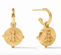 Honeybee Hoop & Charm | Iridescent London Blue